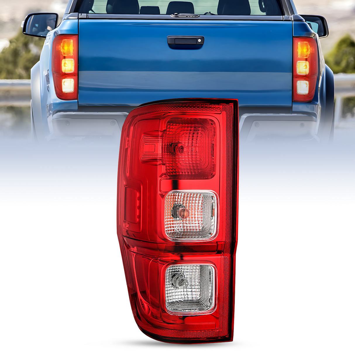 Nilight Taillight Assembly Compatible with Ford Ranger XL 2019 2020 2021 2022 2023 Rear Tail Light Lamp Replacement OE Style LED and halogen bulbs Driver Side