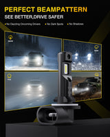 Nilight EF1 881 LED Fog Light Bulbs 200% Brightness 6000K Cool White 1:1 Mini Size Halogen Replacement 881/889/ 898/886 /894 LED Fog Light DRL Conversion Kit,Pack of 2