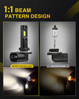 Nilight EF1 881 LED Fog Light Bulbs 200% Brightness 6000K Cool White 1:1 Mini Size Halogen Replacement 881/889/ 898/886 /894 LED Fog Light DRL Conversion Kit,Pack of 2