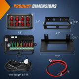 8Gang Multifunction Red Rocker Switch Panel System Nilight