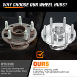 Nilight Wheel Bearing and Hubs Assembly Set for Chevy GMC Silverado Suburban Sierra Yukon XL 1500 Tahoe Avalanche Cadillac Escalade ESV EXT 2007 2008 2009 2010 2011 2012 2013 with 6-Lug, OEM 515096