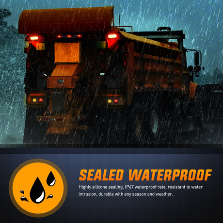 Nilight LED Trailer Light Kit 6 Inch Oval Stop Turn Taillight 2 Inches Round Red Amber Side Marker Lights 9 LED ID Bar for 12V RV Camper Caravan Truck Bus Boat