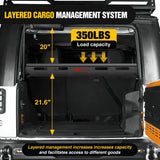 Accessories Interior Storage Rear Trunk Cargo Rack Basket Tray Interior Storage Luggage Carrier for 2007-2025 Wrangler JK JKU & JL JLU Unlimited 4-Door Hardtops