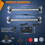 Nilight 144 LED Strobe Traffic Advisor Light Bar Amber Blue with Controller 2 in 1 Automotive Emergency Warning Flashing Police Windshield Lights Bars for Cars Tow Plow Trucks Construction Vehicles