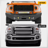 Nilight Front Bumper Compatible for 2011 2012 2013 2014 2015 2016 Ford 3rd Gen F250 F350 F450 with Winch Plate Sensor Holes 3 LED Lights and D-rings