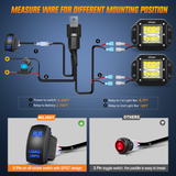 Nilight 2PCS 42W LED Flush Mount Light Pods Upgraded Spot Flood Combo Beam 12V 5Pin Rocker Switch Wiring Harness Kit-2 Leads, 2 Years Warranty (ZH044)