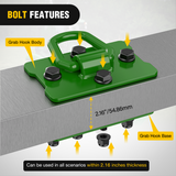 Nilight 2Pcs 1/2inch D Rings for Trailers Heavy Duty Trailer Tie Down Rings, Incl. Mounting Hardware, Forged Steel Bolt-On Grab with Back Plates Compatible with Tractor RV UTV Truck, Max 12000Lbs, Green