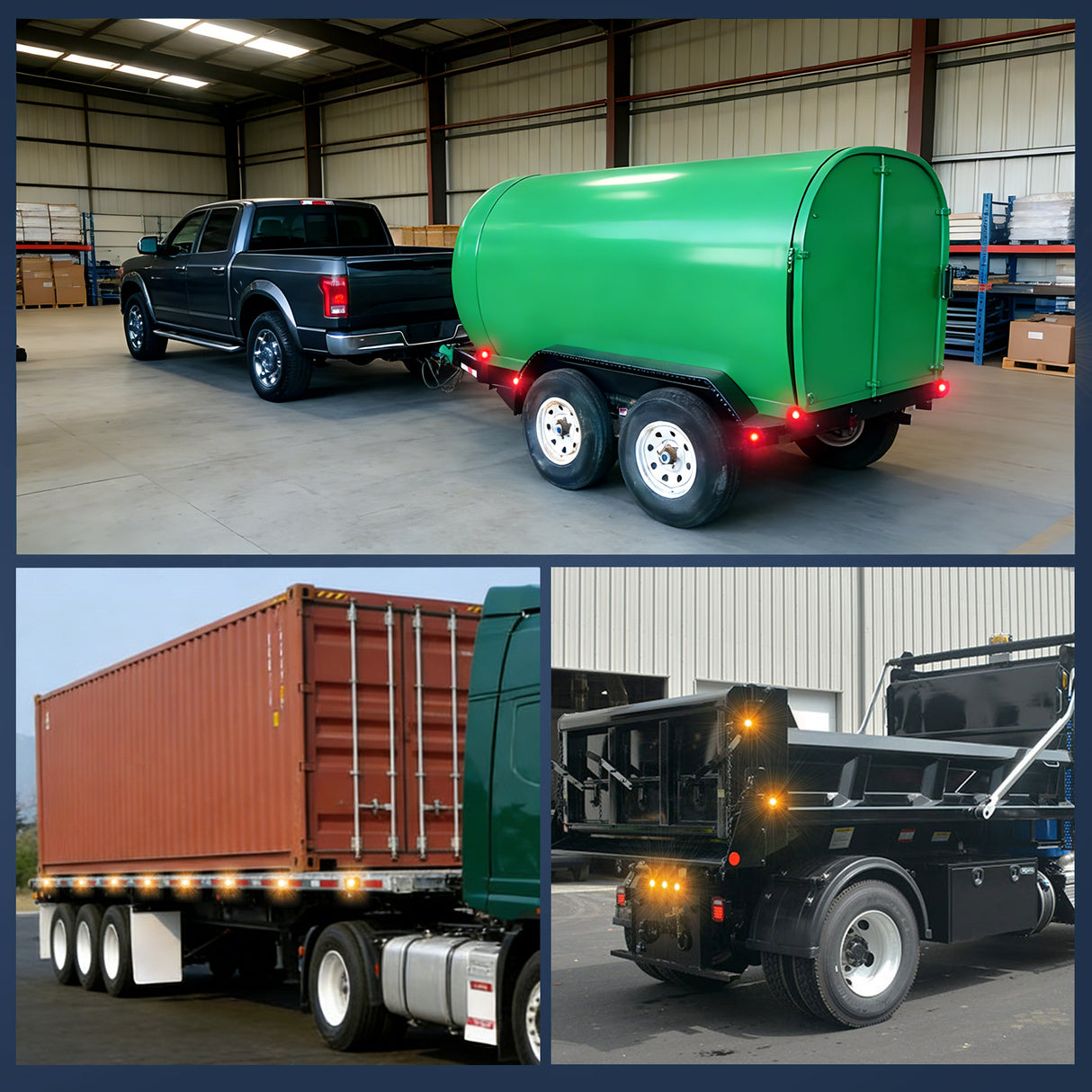 Side Marker Clearance Lights 2 Inch Red Amber Round Side Marker Light (10 Pcs)