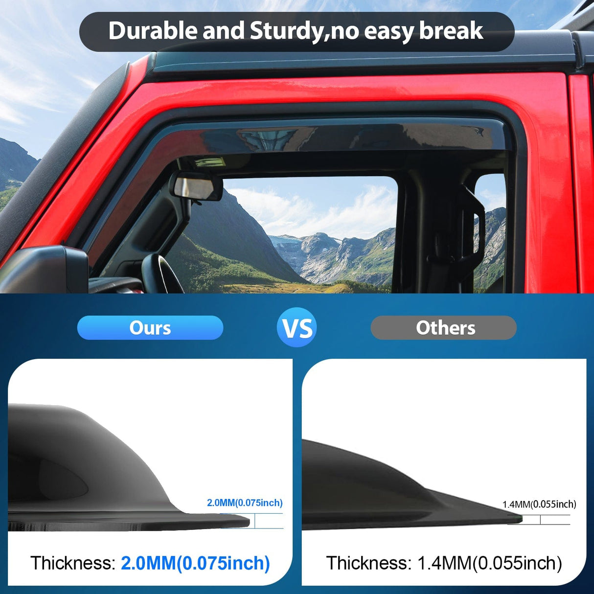 Rain Guards Rain Guards for Chevy Silverado/Sierra 2500HD/3500HD 2020 2021 2022 2023 2024 2025 Crew Cab Original Window Deflectors, Vent Window Visors-4PCS