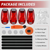 Nilight LED Safety Light 4PCS Red Marine Navigation Bike Tail Lights Three Modes Waterproof Reflective Gear Clip On Flash Strobe Indicator Lamp for Night Boating Fishing Cycling Jogging