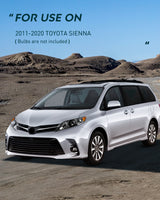 Nilight Headlight Assembly Compatible with 2011 2012 2013 2014 2015 2016 2017 2018 2019 2020 Toyota Sienna Black Housing Amber Reflector Clear Lens Headlights Replacement