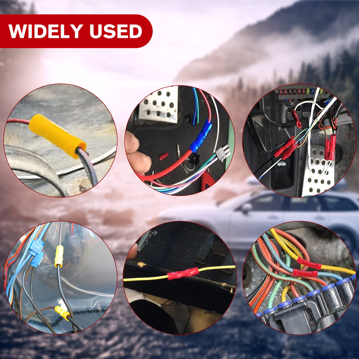 Nilight 200PCS Electrical Butt Connectors AWG 22-10 Insulated Wire Crimp Connector Splice Blue Red Yellow for Automotive Marine Wiring