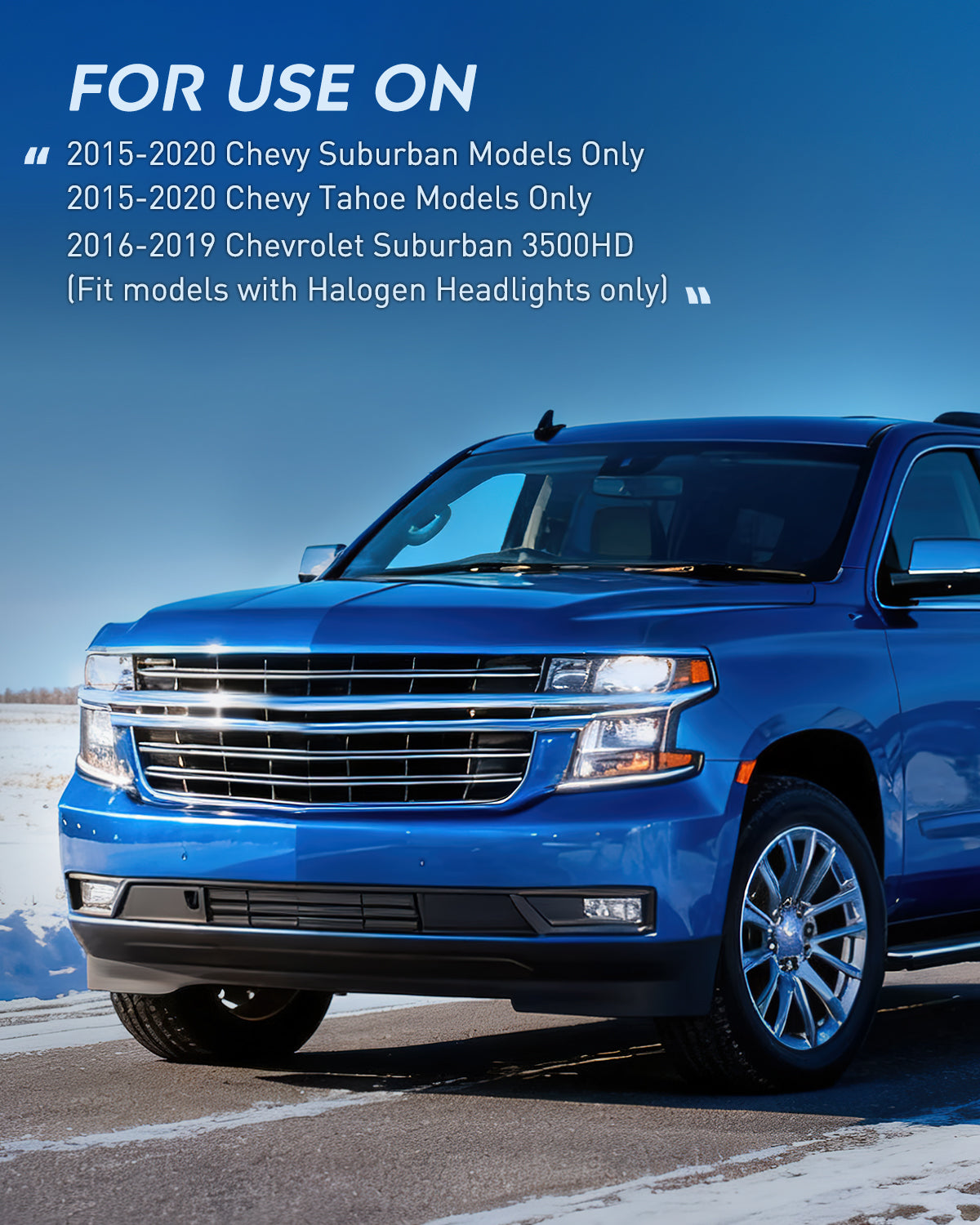 2015 2016 2017 2018 2019 2020 Chevy Tahoe Suburban Headlight Assembly Black Housing Amber Reflector Clear Lens