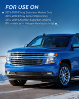 2015 2016 2017 2018 2019 2020 Chevy Tahoe Suburban Headlight Assembly Black Housing Amber Reflector Clear Lens