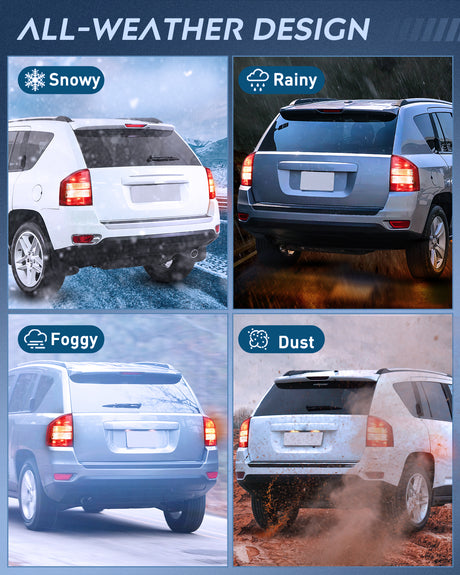 Nilight Taillight Assembly Compatible with 2007 2008 2009 2010 Jeep Compass Tail Light OE Style Rear Lamp Replacement Driver and Passenger Side