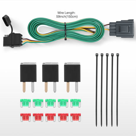 Wiring Harness Kit 4 Pin Trailer Wiring Harness Kit 56245 Vehicle Side Custom for 2013 2014 2015 2016 2017 Buick Enclave; Chevrolet Traverse  GMC Acadia Limited (Hitch Factory Tow Package Required)