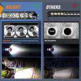 Nilight Led Light Bar 2Pcs 11 Inch 50W Super Slim Spot Flood Combo 5000LM 3D Driving Fog Off Road Lights Pods with Wiring Harness Kit-2 Lead for Trucks Pickup SUV ATV UTV Boat 4x4 Van Camper
