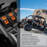 UTV Left Hand Driver Power Window Switch On Off 8 PIN Toggle Switches with Orange Backlit Light 12V 24V with Jumper Wires Set for Can-Am Defender Max 2016-2019 HD8 HD10 710004979