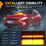 12LED Traffic Advisor Strobe Light Bar Amber Emergency Warning Hazard Safety Dash Front/Rear Windshield Flashing Lights for Cars Trucks Police Firefighter Plow Construction Vehicles