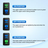 LED Light Bar & Spot Lights Dual Push Button Switch 12V ON Off Switches with Connector Wire Kit 1.54Inch x 0.83Inch Replacement for Toyota Tacoma Tundra 4Runner FJ Cruiser Hilux Fortuner