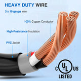 Nilight 50 Amp to 15 Amp RV Y Splitter Adapter Cord 50A Male Plug to Two 15A Female 125V Household Outlet NEMA 14-50P 5-15R Pure Copper STW 10 AWG Cable for RV Camper Generato