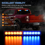 Nilight 24LED Emergency Strobe Traffic Advisor Light Bar 2 in 1 Amber Blue Dash Warning Safety Flashing Lights Front/Rear Windshield Construction Lights for Trucks Cars Plow Police Vehicles