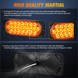 5.5 Inch Aluminum Housing Tail Light 2 PCS 24 LED Amber Left Right Turn Signals Marker Lights Surface Mount IP67 Waterproof for 10-30V RV Camper Trailer Truck Bus Boat