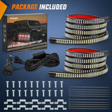 Nilight 2PCS 70 Inch Emergency Strobe Light Strip 1125 LED Running Board Lights Red White Flexible Side Flashing Warning Caution Safety Waterproof for Truck Construction Vehicles Pickup