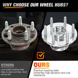 Nilight Front Wheel Hub Assembly for Chevy Sierra Silverado 1500 Avalanche Express 1999-2012, GMC Savana Sierra Yukon XL Cadillac Escalade2003-2005,6 Lugs with ABS Fits ONLY 2WD, OEM 515054
