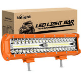 Nilight 12 Inch 300W Spot Flood Combo Orange Case Led Light Bar