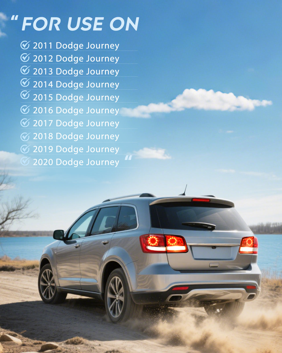 Nilight Taillight Assembly Compatible with 2011 2012 2013 2014 2015 2016 2017 2018 2019 2020 Dodge Journey Inner Tail Light Right Passenger Side