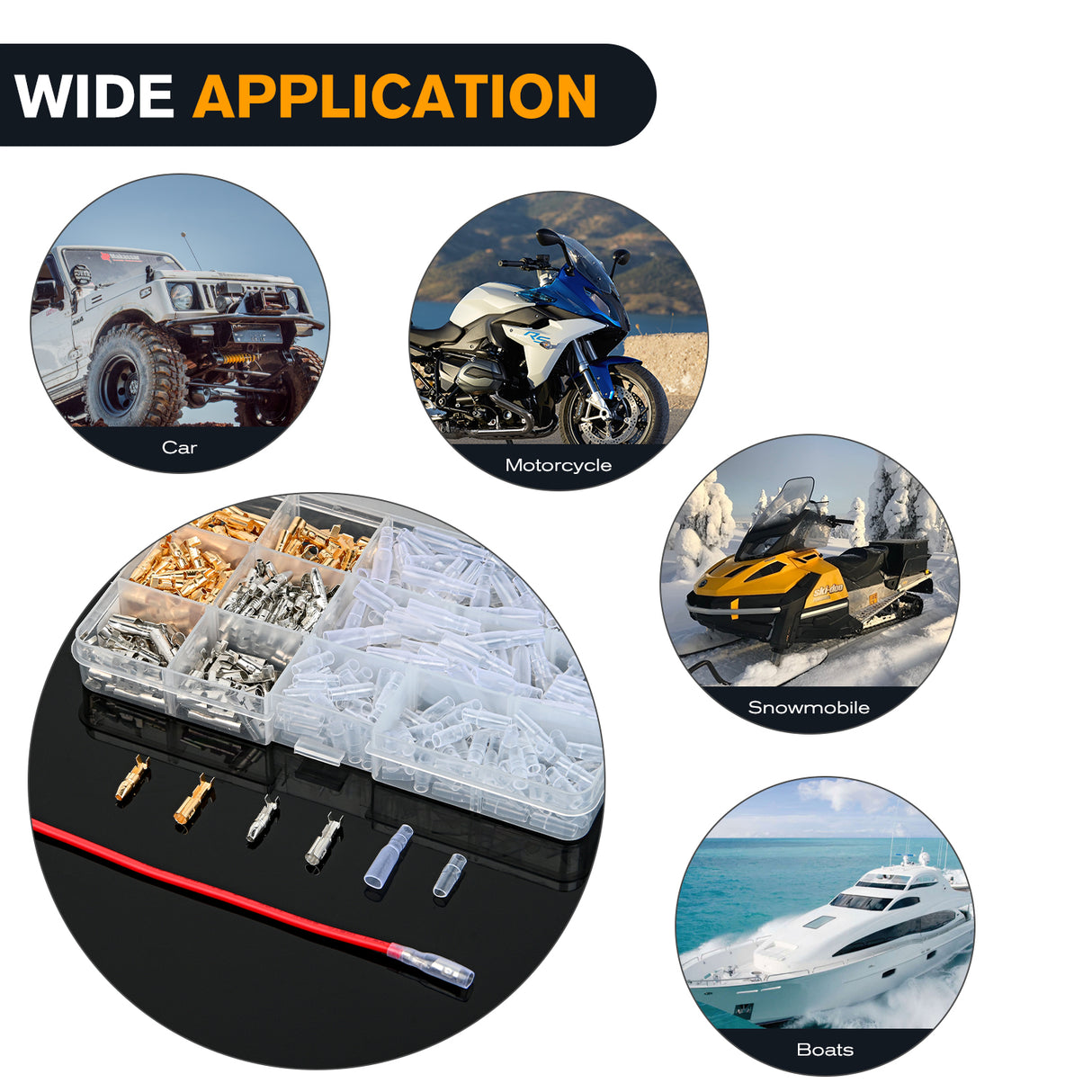 Nilight 400PCS 3.9mm Bullet Connectors Male and Female Brass Wire Terminals Connector with Insulation Cover for 22-16AWG Electrical Wiring Motorcycle Motorbike Car Truck Boats