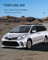 Nilight Headlight Assembly Compatible with 2011 2012 2013 2014 2015 2016 2017 2018 2019 2020 Toyota Sienna Chrome Housing Clear Reflector Clear Lens Headlights Replacement