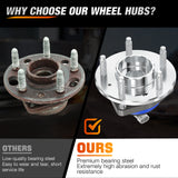 Nilight Front Wheel Hub and Bearing Assembly for Chevy Impala 2000 2002 2003 2004 2005 2006 2007-2011, Buick Lacrosse Allure 2005–2009, Cadillac DTS Eldorado, Buick Century, 5 Lug w/ABS, OEM 513121