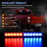 Nilight 24LED Emergency Strobe Traffic Advisor Light Bar 2 in 1 Red Blue Dash Warning Safety Flashing Lights Front/Rear Windshield Construction Lights for Trucks Cars Plow Police Firefighter Vehicles