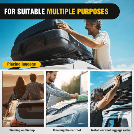 Mounting Accessory Car Door Step Universal Aluminum Latch Step for Car Roof Access Portable Folding Car Door Latch Hook Step Multi-Adjustable Both Feet Stand Pedal Max Load 500 Lbs for Truck Suv Vehicles, Yellow