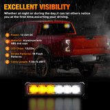 Nilight 12LED Emergency Strobe Traffic Advisor Light Bar 2 in 1 Amber White Dash Warning Safety Flashing Lights Front/Rear Windshield Construction Lights for Trucks Cars Plow Police Vehicles