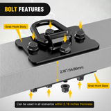 Nilight 2Pcs 1/2inch D Rings for Trailers Heavy Duty Trailer Tie Down Rings, Incl. Mounting Hardware, Forged Steel Bolt-On Grab with Back Plates Compatible with Tractor RV UTV Truck, Max 12000Lbs, Black