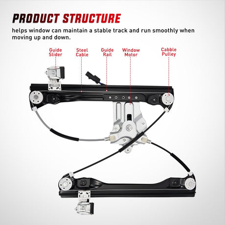 Nilight 751-739 Power Window Regulator with Motor for Front Driver Side Compatible with Chevy Cruze 2012 2013 2014 2015 2016 Chevy Cruze Limited Front Left Side