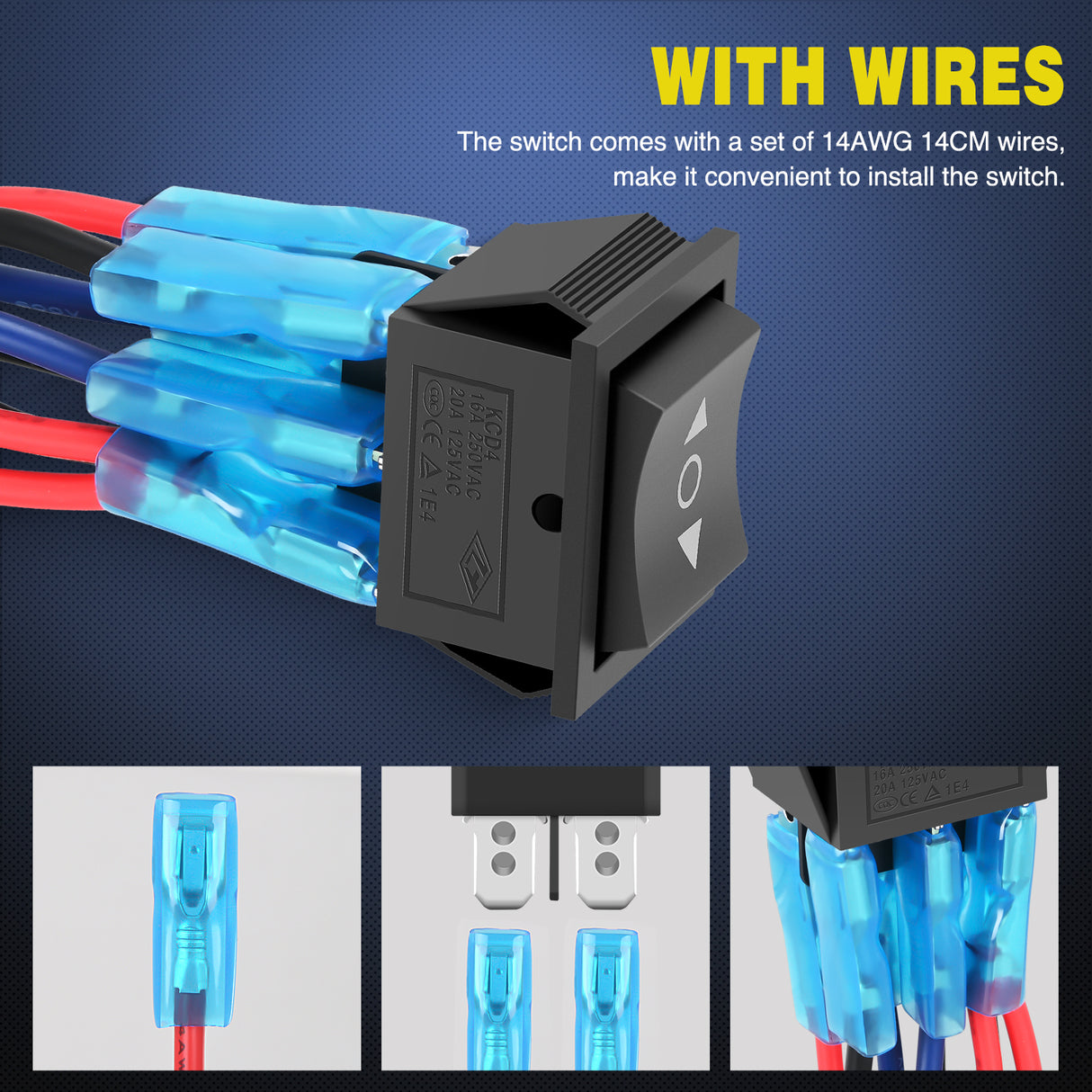 Nilight 6Pin Momentary Polarity Reverse Switch On Off On DPDT 3 Position 20A 12VDC 125VAC Motor Control Automatic Reset for Boat Automotive RV Jack Power Toggle w/Jumper Wire