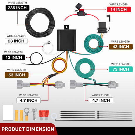 Nilight 4 Pin Trailer Wiring Harness Kit 56459 Vehicle Standard 4 Way Connector Custom for 2021 2022 2023 2024 2025 Nissan Rogue Simple Fit Tow Hitch Harness