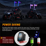2Pcs 3FT Spiral Antenna Bluetooth Remote App Control Led Fat Whip Light