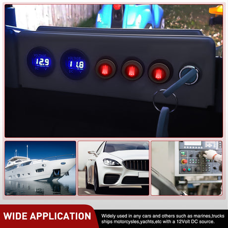 Nilight 5Pcs Waterproof Round Rocker Toggle Red LED Switch 12V 20A 3 Pin ON Off SPST for Car Truck Boat Marine Automotive RV with Locked Terminal Wires