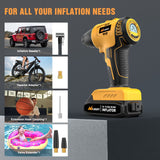 Nilight Cordless Tire Inflator 20V Rechargeable Air Compressor with Digital Gauge 150PSI Includes 12V Adapter