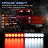 24LED Emergency Strobe Traffic Advisor Light Bar 2 in 1 Red White Dash Warning Safety Flashing Lights Front/Rear Windshield Construction Lights for Trucks Cars Plow Police Firefighter Vehicles