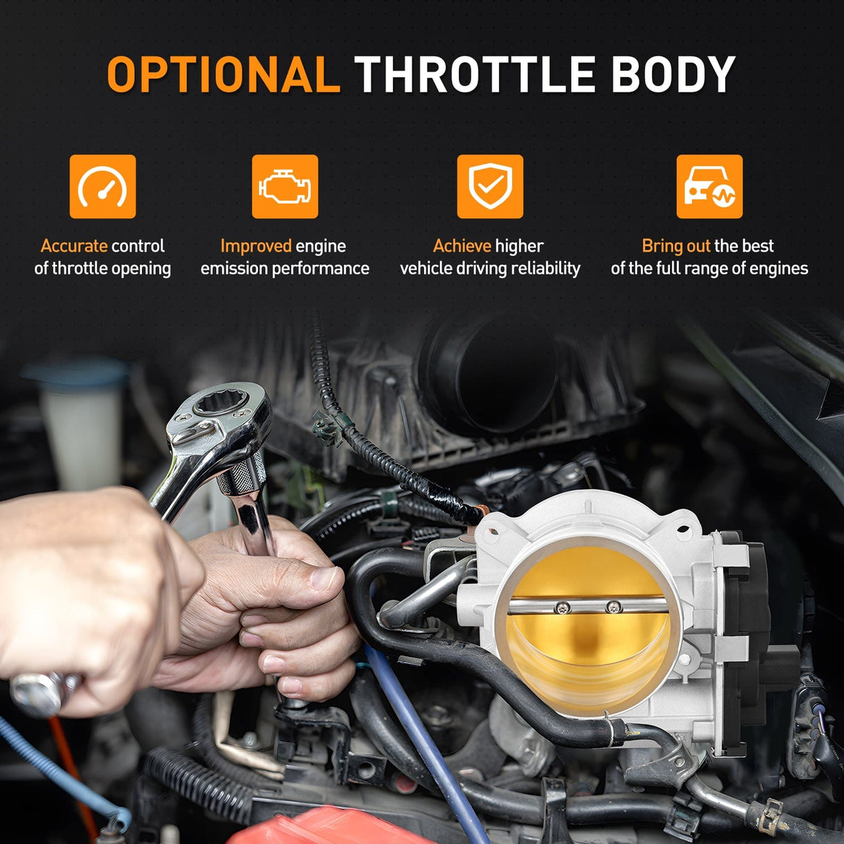 Electronic Throttle Body fits for Chevrolet GMC Cadillac Vehicles - Chevy Colorado Express Silverado Suburban Tahoe for GMC Canyon Envoy Savana Sierra Yukon for Escalade H2 H3T 12601387