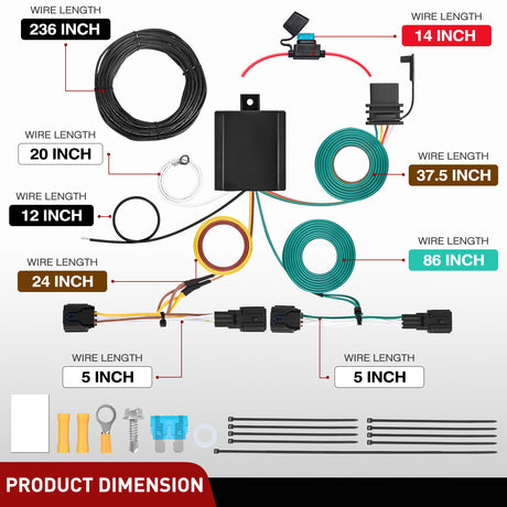 Nilight 4 Pin Trailer Wiring Harness Kit 56490 Vehicle Standard 4 Way Connector Custom for 2023 2024 2025 Kia Telluride LX Telluride S Simple Fit Tow Hitch