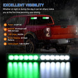 Nilight 24LED Emergency Strobe Traffic Advisor Light Bar 2 in 1 Green White Dash Warning Safety Flashing Lights Front/Rear Windshield Construction Lights for Trucks Cars Plow Police Vehicles