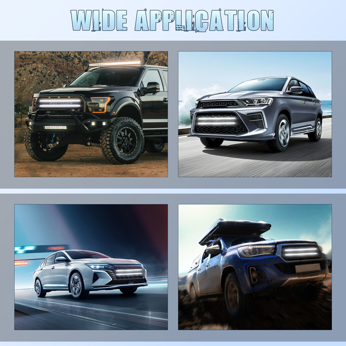 Nilight 2PCS 24 inch Truck Grill Strobe Lights Strip 384 LED Emergency Light White Flexible Side Flashing Warning Caution Safety Waterproof Lighting Kit for Trucks Tow Plow Construction Vehicles