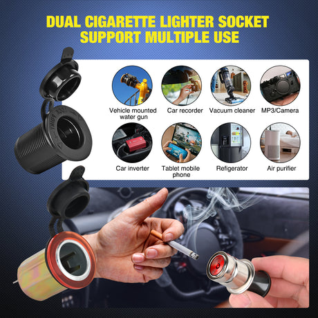 Nilight 8 Gang Rocker Switch Panel Waterproof Aluminum Marine with PD Type C & USB Charger Cigarette Lighter Socket Voltmeter Inline Fuse 12V 24V ON Off Pre-Wired Switches for Car Truck Boat